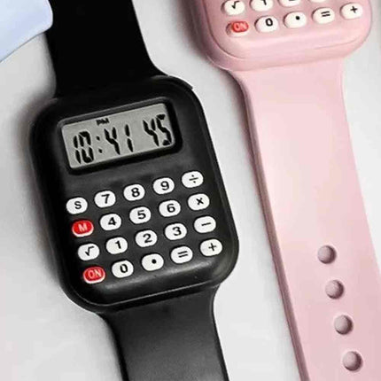 2026 New Watch with Calculator Rubber Strap Wristwatch for Girls Students