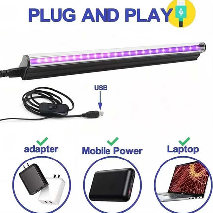 USB 24Leds LED UV Ultraviolet Strip Tube Light Bar Club Party Lamp Blacklight