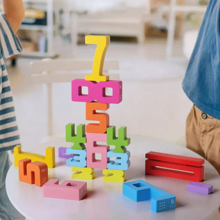 Montessori-Inspired Wooden Number Blocks,Funny Number Count Blocks Toys for Kids