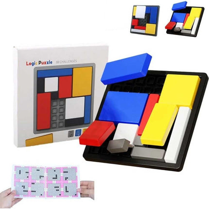 88-Challenge Logic Puzzle Brain Teaser Game for Kids & Adults (4 Difficulty Levels)