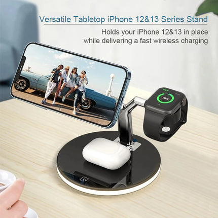 3‑in‑1 Wireless Charging Dock Station, Multi‑Device Wireless Charger for Smart Watch & Mobile Phone