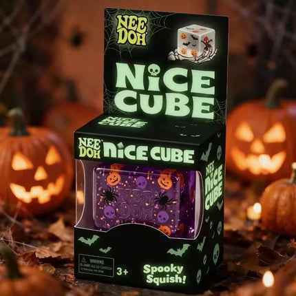 Halloween Cube Squishy Fidget Toy, Spooky Stress Relief Sensory Cube for Kids & Adults