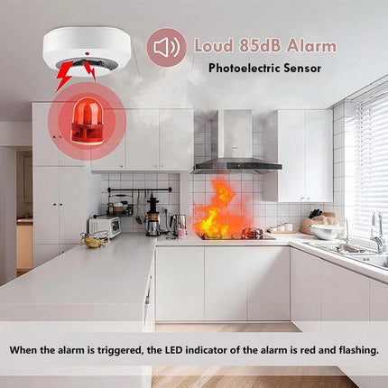 2×Home Fire Alarm Smoke Detector Gas Sensor Smoke Alarm Fireangel Battery-worked