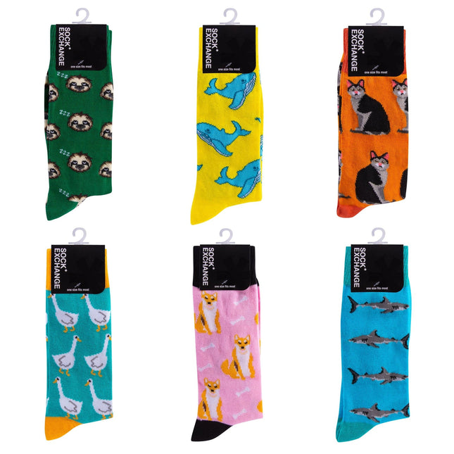 6 Pairs Fashion Novelty Funny Socks one Size 5-13 Men Socks Women Socks