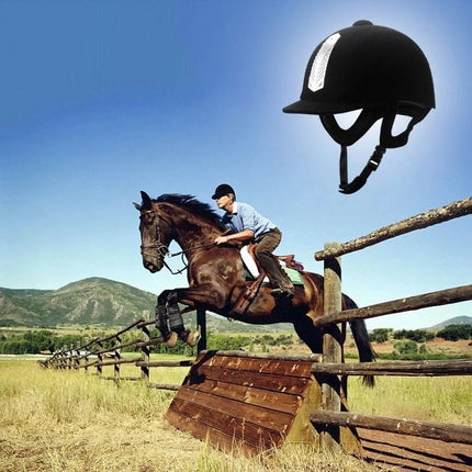 Adjustable Horse Riding Safety Helmet, Half Cover Rider Helmet, Black, 58cm