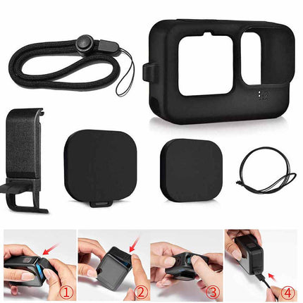 Accessories Kit for GoPro Hero 11 10 9 Black Silicone Sleeve Protective Case