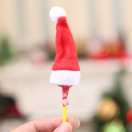 20Pcs Christmas Mini Santa Hat Lollipop Wrappers - Xmas Party Decorations