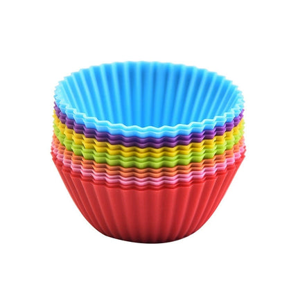 24PCS Reusable Silicone Cupcake Cases - Non-Stick Muffin Baking Moulds
