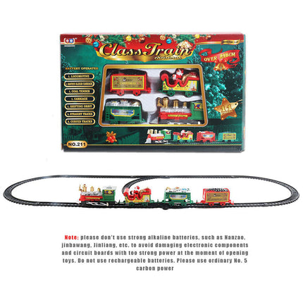 Christmas Train Electric Railway Tracks Santa Claus Car Kids Education Xmas Gift