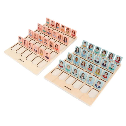 Wooden Guessing Who Board Game Logical Thinking Training Educational Toy