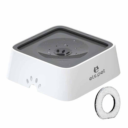 1.5L Non Spill Slow Feeder Pet Water Bowl with Filter, Leakproof Automatic Filtered Dog Drinking Bowl