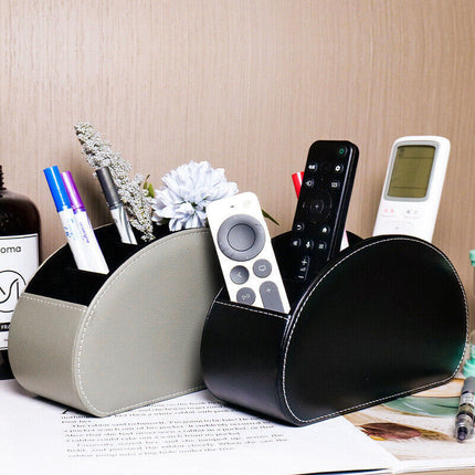 Storage Box PU Leather Phone And TV Remote Control Desk Organizer Holder Home
