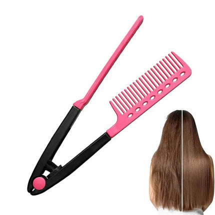 Professional Heat Resistant V-Shaped Hair Straightening Comb for Smooth Styling