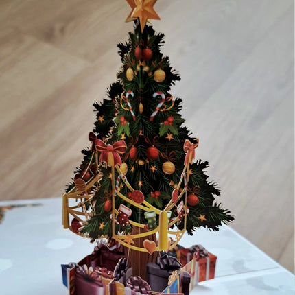 3D Pop-Up Christmas Tree Gift Greeting Card - Festive Edition
