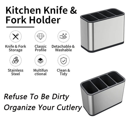 Kitchen Cutlery Organizer Storage Rack for Spoons, Forks & Chopsticks with Drainer