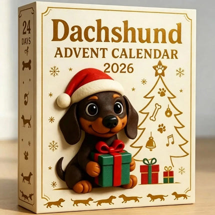 2D Acrylic Christmas Countdown Advent Calendar, 24‑Day Dachshund Design Tree Hanging Ornament, Holiday Gift