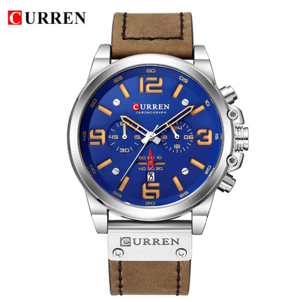 Men's Business Casual Quartz Wrist Watch, Leather Strap Analog Male Dress Watch