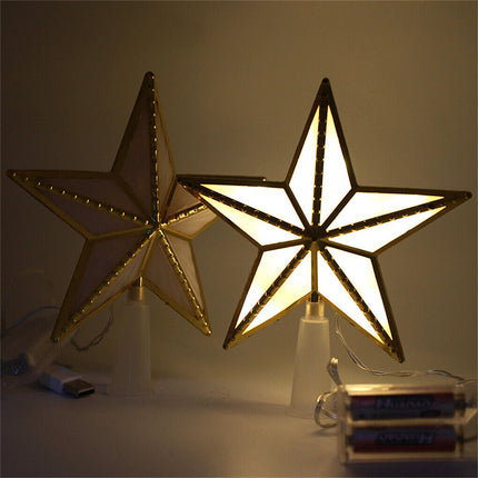 3D Christmas Tree Topper LED Glowing Star Light Projector Party Xmas Decor