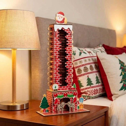 24 Day Xmas Countdown Santa Chimney Advent Calendar, Christmas Puzzle Toy Gift