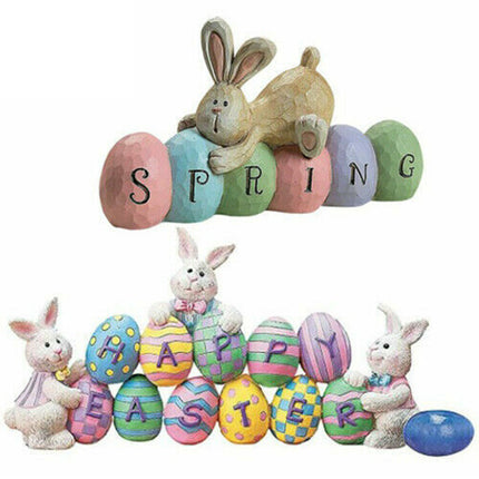 2023 Easter Eggs Bunny Pendant Figurine Colored Ornament Home Party Decor