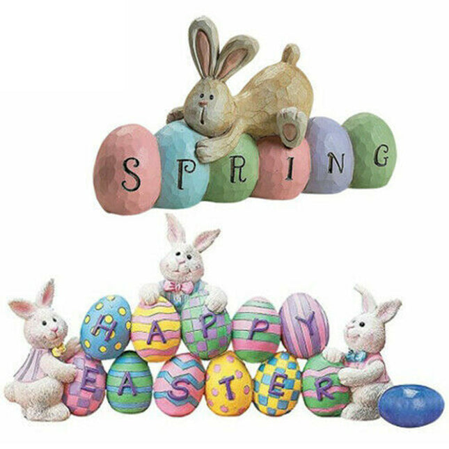 2023 Easter Eggs Bunny Pendant Figurine Colored Ornament Home Party Decor