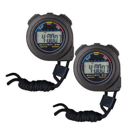 2Pack Handheld Stop watch Digital Chronograph Sports Counters Timer Alarm