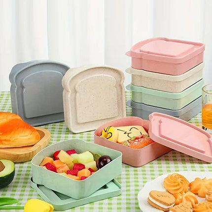 2pcs Reusable Sandwich & Bread Storage Boxes - BPA-Free Lunch Containers for Kitchen Food Storage