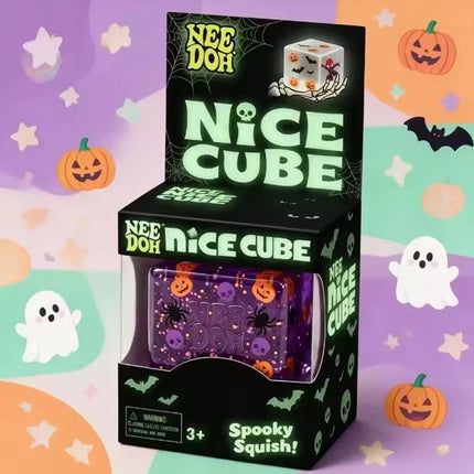 Halloween Cube Squishy Fidget Toy, Spooky Stress Relief Sensory Cube for Kids & Adults