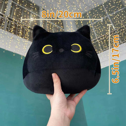 25cm Black Cat Plush Adorable Soft Stuffed Kitten Toy, Sweet Kawaii Plushie Gift