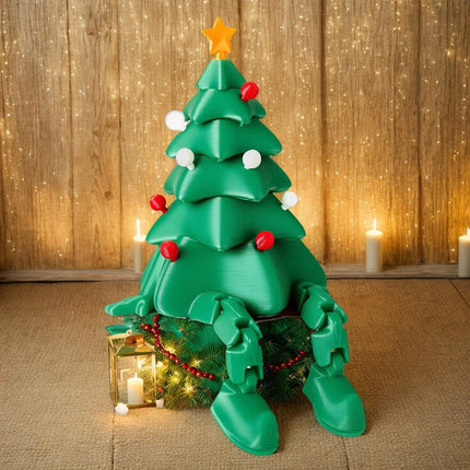 Printed Christmas Tree Desktop Decoration – Movable Joints Design, Exquisite Tabletop Christmas Ornament