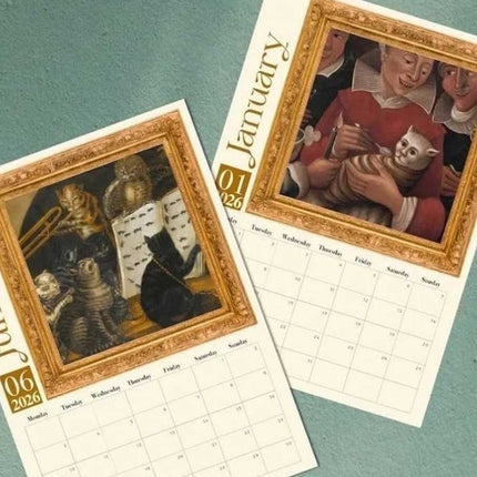 Weird Medieval Cats 2026 Wall Calendar - Monthly Planner with Whimsical Art, Perfect Gag