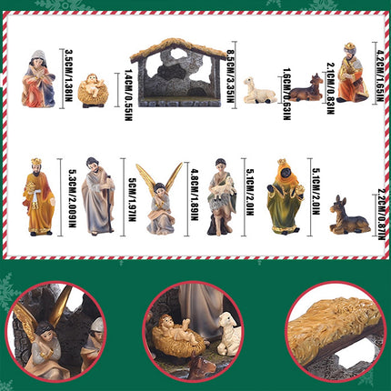Christmas Crib Figure Scene Ornament – Gift Box for Household Supplies