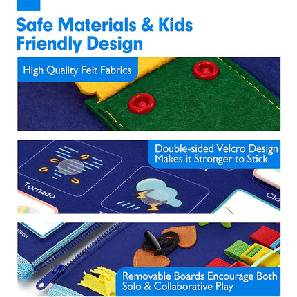 Blue Montessori Busy Board Intelligence Learning Toy Sensory Board Toy
