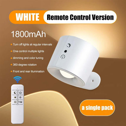 Rechargeable LED Wall Sconce Light, Magnetic Wall Mounted Night Lamp with Remote Control