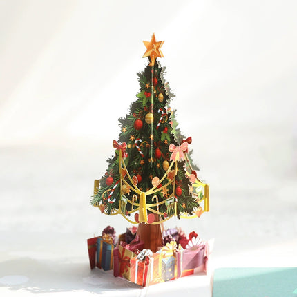3D Pop-Up Christmas Tree Gift Greeting Card - Festive Edition