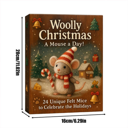 2025 Christmas Mouse Advent Calendar - 2D Acrylic Winter Holiday Decoration
