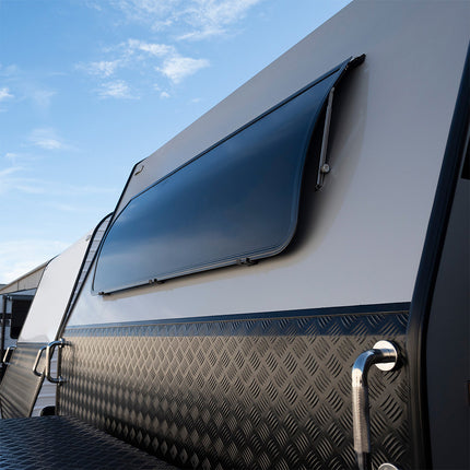 Curved Protection Shade Awning (568*1527mm) - Aluminium Alloy Material & 75° Opening
