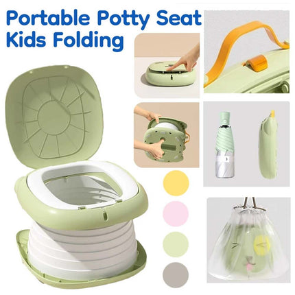 Training Potty Seat, Portable Folding Camping Toilet Chair, Travel Potty - Green