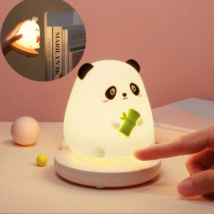 Cute Animal LED Night Light Silicone Bedside Table Lamp Kids Gift Rechargeable