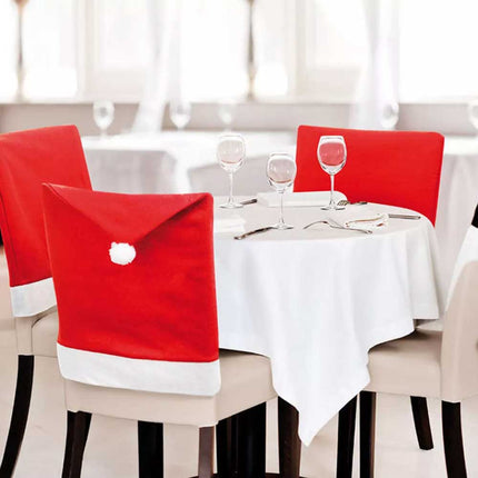6x Christmas Chair Covers Dinner Table Santa Hat Home Decorations Ornaments Gift