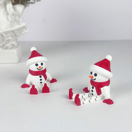 2PCS Printed Christmas Snowman Decoration – Flexible Festive Tabletop Decor, Ideal Xmas Gift for Festive Home Styling