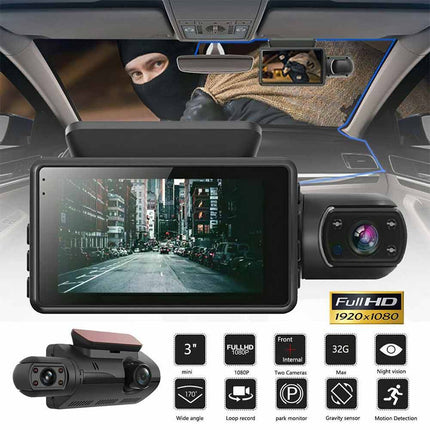 1080P Dual Lens Car Dash Cam Video Recorder G Sensor DVR Front and Rear Camera