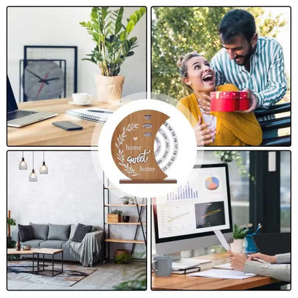 Creative Desk Calendar Manual Rotatable Calendar Wooden Desk Calendar Reusable