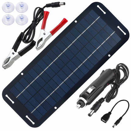 12V 30W Solar Panel Trickle Car Battery Charger Power Portable Waterproof Boat