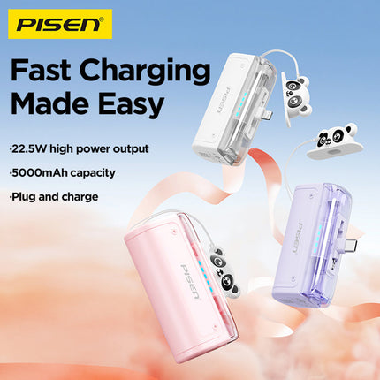 Pisen Power Tiny 22.5W Mini 5000mAh Cable-Free Power Bank – CCC Certified