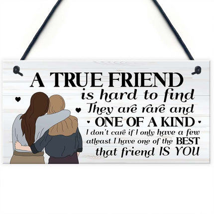 True Friend Wooden Wall Decor – Thoughtful Friendship Gift for Her