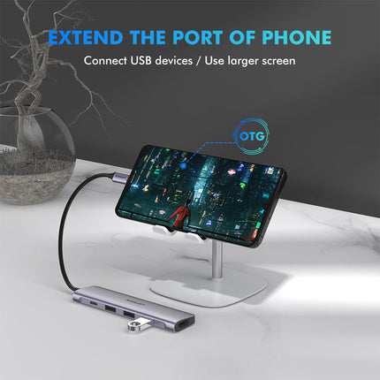 5-in-1 USB-C Multiport Hub with 4K HDMI, 3 USB 3.0 Ports, PD Fast Charging