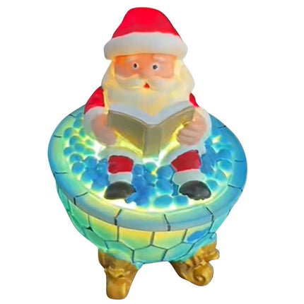 Christmas Santa Bubble Bath Lamp - Cute Santa Reading Books USB LED Decor Lamp