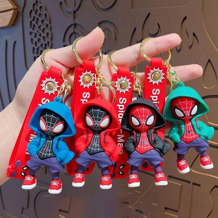 4PCS Cute 3D Figure Keychain Keyring Set, Bag Charm Pendant, Kids Novelty Gift