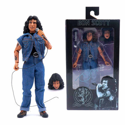 NECA AC/DC Bon Scott Highway To Hell 20cm Clothed Action Figure Rock Star Model